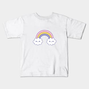 Happy Rainbow Clouds Kids T-Shirt